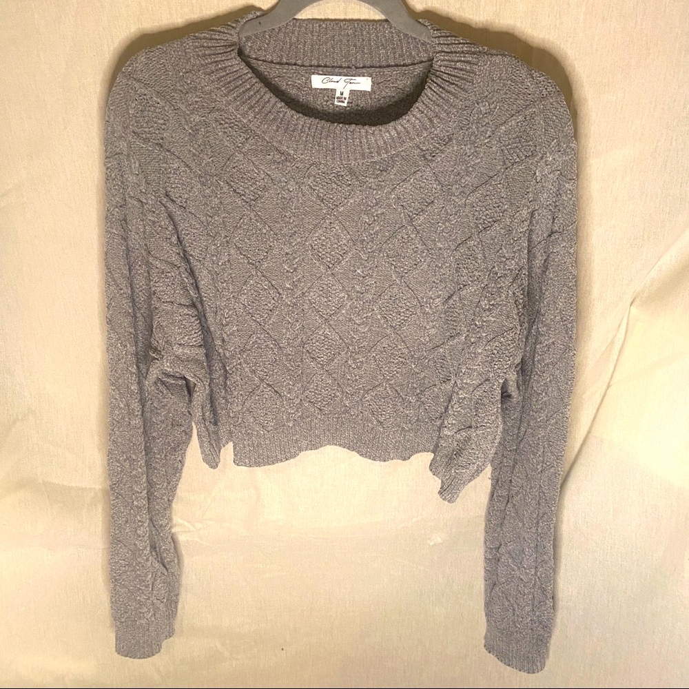 Lane201 Gray Cropped Sweater